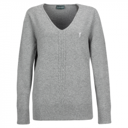 Pull Femme Golfino Col V Gris
