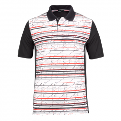Polo Golfino Performance Rayé Noir