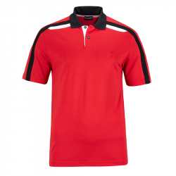 Polo Golfino Performance Contrast Rouge