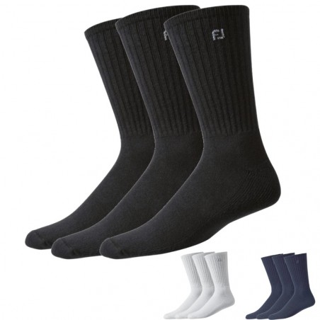 Chaussettes De Golf FootJoy ComfortSof – Mi-mollet – Noir – Taille 7-12 – Lot De 1 Paire