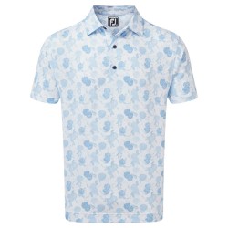 Polo Footjoy Impression Floral Blanc/Bleu