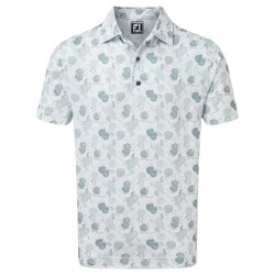 Polo Footjoy Impression Floral Blanc/Gris