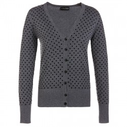 Cardigan Femme Golfino Flock Print Gris