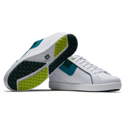 Chaussure Femme Footjoy Links M Blanc/Turquoise pas chère