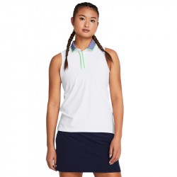 Polo Sans Manches Femme Under Armour Iso-Chill Blanc