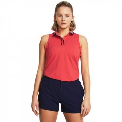 Polo Sans Manches Femme Under Armour Iso-Chill Rouge