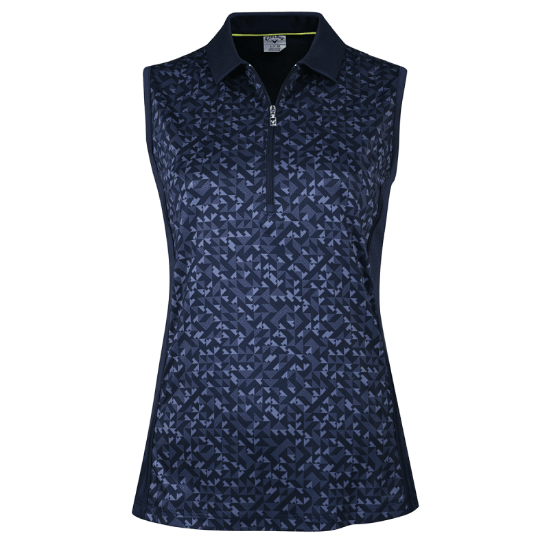 Polo Sans Manches Femme Callaway Geo Bleu Marine