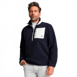 Prix Haut Manches Longues Puma Polaire Fleece Bleu Marine