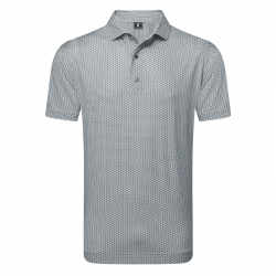 Polo Footjoy Imprimé Pied de Poule Gris