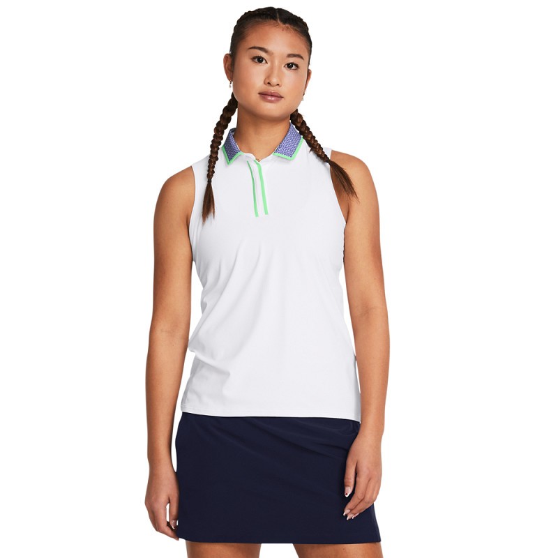 Polo Sans Manches Femme Under Armour Iso-Chill Blanc