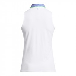 Promo Polo Sans Manches Femme Under Armour Iso-Chill Blanc