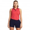 Polo Sans Manches Femme Under Armour Iso-Chill Rouge