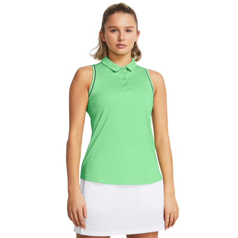 Polo Sans Manches Femme Under Armour Jacq Vert