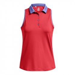 Prix Polo Sans Manches Femme Under Armour Jacq Rouge