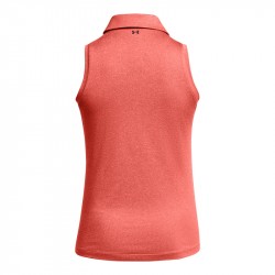 Promo Polo Sans Manches Femme Under Armour Playoff Corail