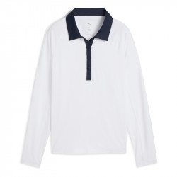 Polo Manches Longues Femme Puma You-V Blanc