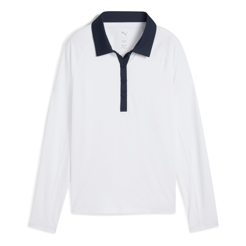 Polo Manches Longues Femme Puma You-V Blanc Polo Manches Longues Femme Puma You-V Blanc