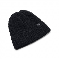Bonnet Femme Under Armour Halftime Maille Torsadée Noir