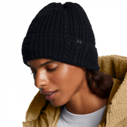 Achat Bonnet Femme Under Armour Halftime Maille Torsadée Noir