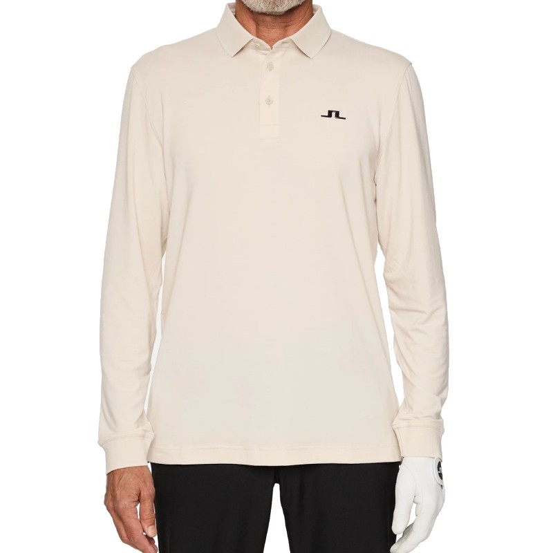 Polo Manches Longues J.Lindeberg Florian Blanc Cassé