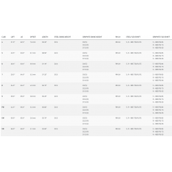 Specs Série de Fers Cobra King Max Graphite
