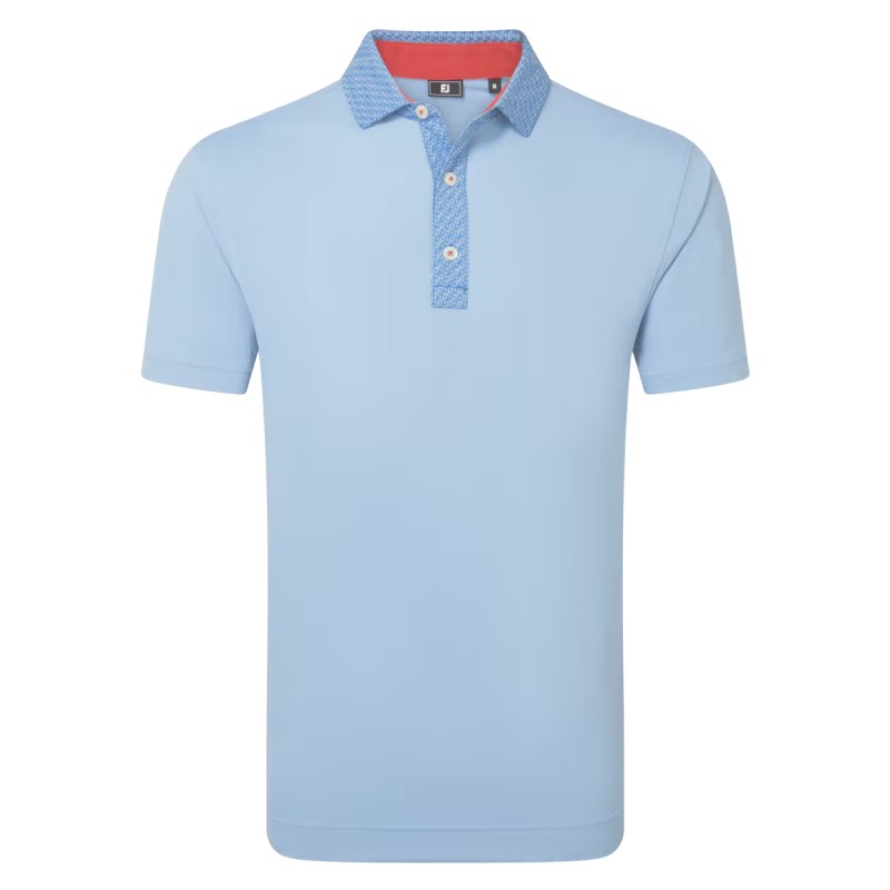 Polo Footjoy Géométriques Bleu Clair
