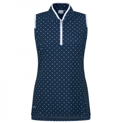 Polo Sans Manches Femme Ping Penola Bleu/Blanc