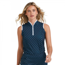 Prix Polo Sans Manches Femme Ping Penola Bleu/Blanc