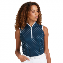 Promo Polo Sans Manches Femme Ping Penola Bleu/Blanc
