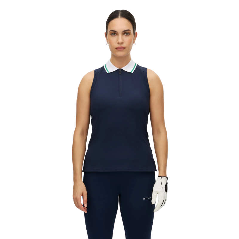Polo Sans Manches Femme Rohnisch Rib Bleu Marine