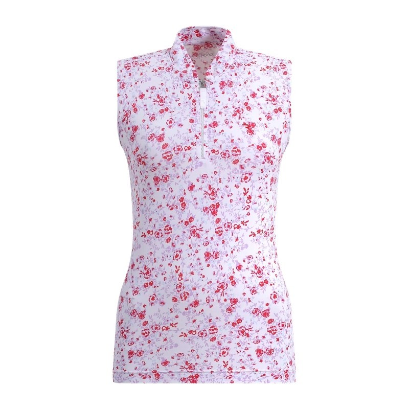 Polo Sans Manches Femme Chervo Antigua Blanc/Rose