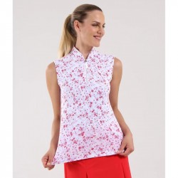 Achat Polo Sans Manches Femme Chervo Antigua Blanc/Rose