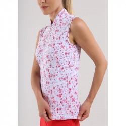 Prix Polo Sans Manches Femme Chervo Antigua Blanc/Rose