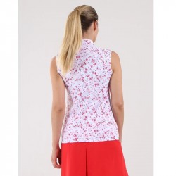 Promo Polo Sans Manches Femme Chervo Antigua Blanc/Rose