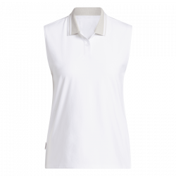 Vente Polo Sans Manches Femme Adidas Twistknit Beyond The Course Blanc