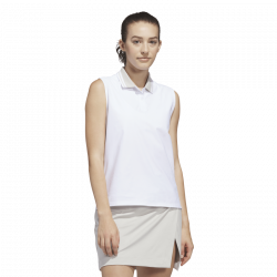 Polo Sans Manches Femme Adidas Twistknit Beyond The Course Blanc