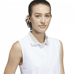 Prix Polo Sans Manches Femme Adidas Twistknit Beyond The Course Blanc
