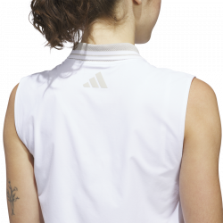 Promo Polo Sans Manches Femme Adidas Twistknit Beyond The Course Blanc