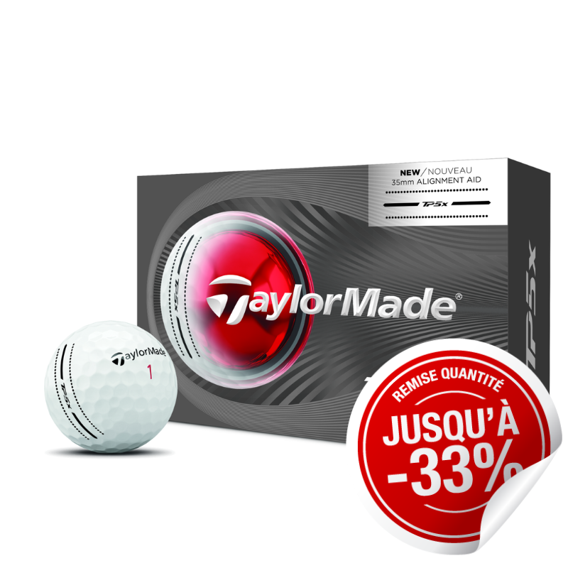 Balles TaylorMade TP5x Stripe Blanc x6