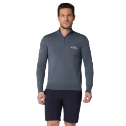 Prix Haut Manches Longues Callaway Blended Merino 1/4 Zip Gris