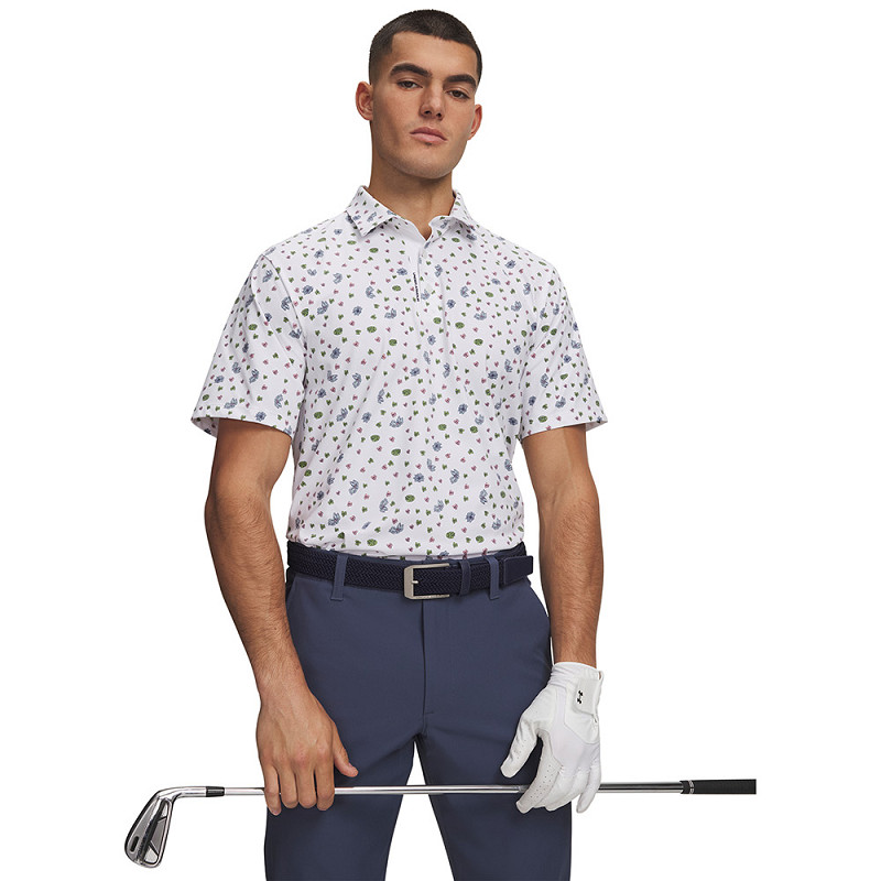 Polo Under Armour ArmourDry Printed Blanc